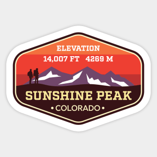 Sunshine Peak Colorado - 14ers Mountain Climbing Badge Sticker